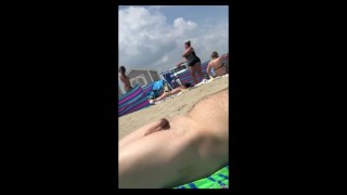 Beach dickflash #11 with cumshot