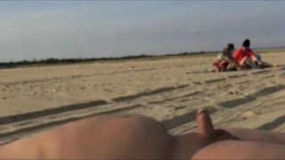 Beach dickflash #7 with cumshot