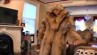 Goddess Chelsea in tanuki fur coat