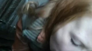 young ginger 18 year German teen sucks my dick for cash and swallow my cum.