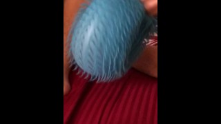 Big Blue Waffle Pussy gets fucked by sexy foot